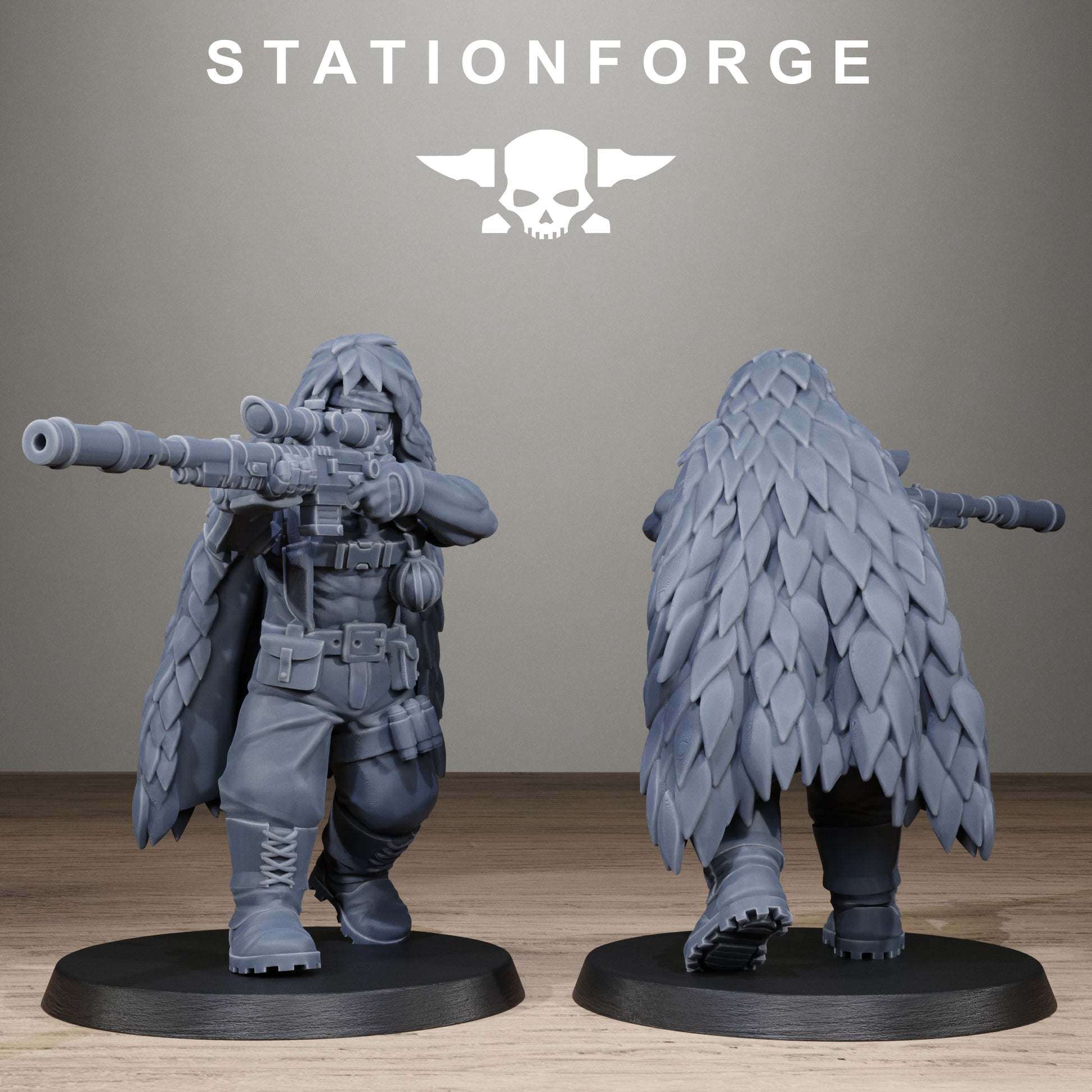 GrimGuard Jungle Fighter Snipers, Modular Sci-Fi Imperial Infantry by STATIONFORGE, Grimdark Wargames Proxy - photo 2