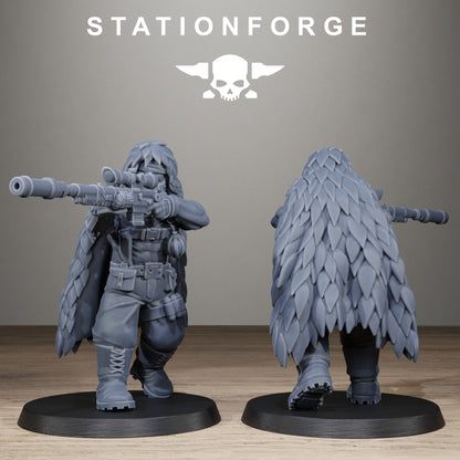 GrimGuard Jungle Fighter Snipers, Modular Sci-Fi Imperial Infantry by STATIONFORGE, Grimdark Wargames Proxy - photo 2
