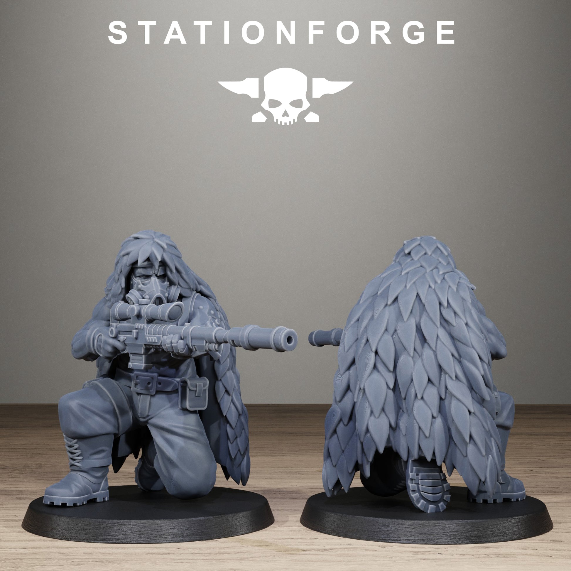 GrimGuard Jungle Fighter Snipers, Modular Sci-Fi Imperial Infantry by STATIONFORGE, Grimdark Wargames Proxy - photo 9