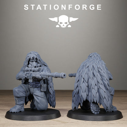 GrimGuard Jungle Fighter Snipers, Modular Sci-Fi Imperial Infantry by STATIONFORGE, Grimdark Wargames Proxy - photo 9
