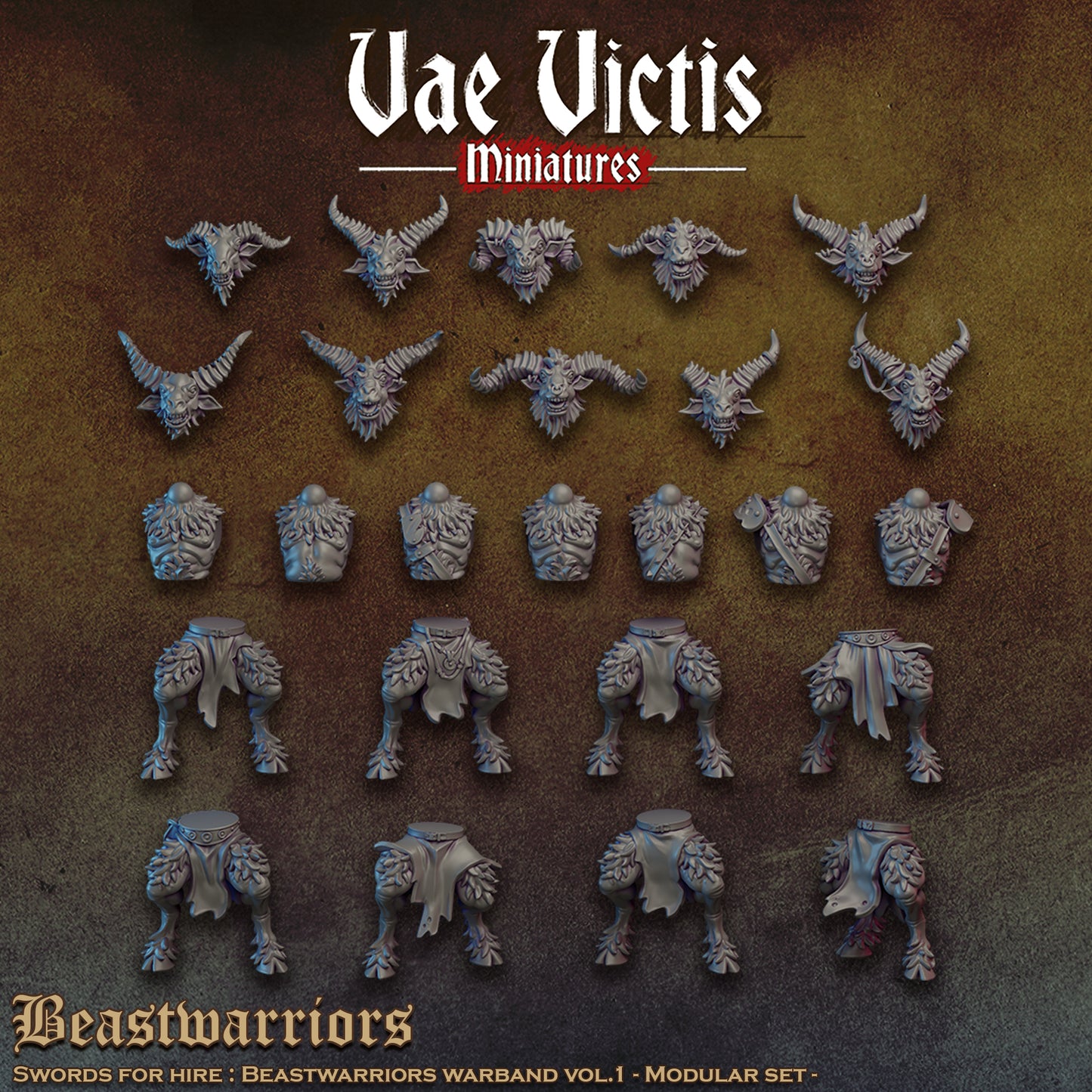 Beastwarriors Vol.1, Modular Sci-Fi Miniatures by STATIONFORGE, Grimdark Wargames Proxy - photo 9