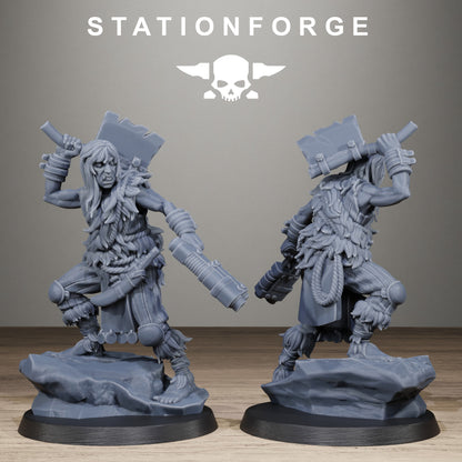 Techno Savages Scrap Tribers, Modular Sci-Fi Techno-Bot Miniatures by STATIONFORGE, Grimdark Wargames Proxy - photo 3