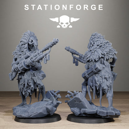 Techno Savages Scrap Tribers, Modular Sci-Fi Techno-Bot Miniatures by STATIONFORGE, Grimdark Wargames Proxy - photo 8