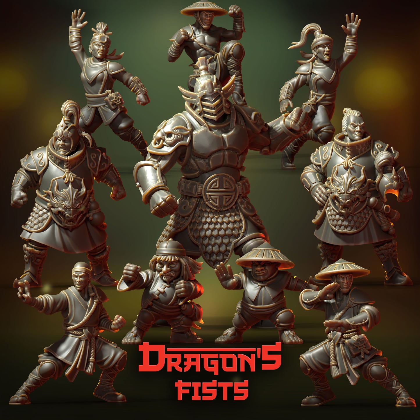 Dragon's Fists by Punga Miniatures - Wargame Scale 3D Printed Miniature