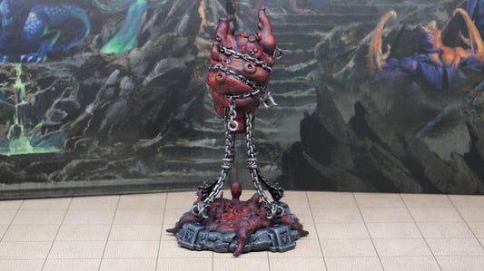 Cursed Giant Heart, Chaotic Daemonic Terrain Feature Sculpted by Tainted Windmill for Wargames set in the Grimdark Future