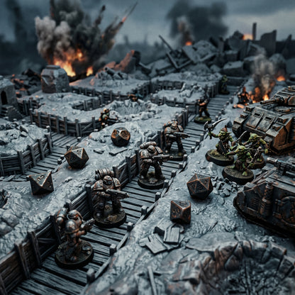 Trench Battle Zone - Tabletop Terrain - Tabletop 3D Printed Terrain by MiniatureLand, Perfect for Wargaming and RPGs