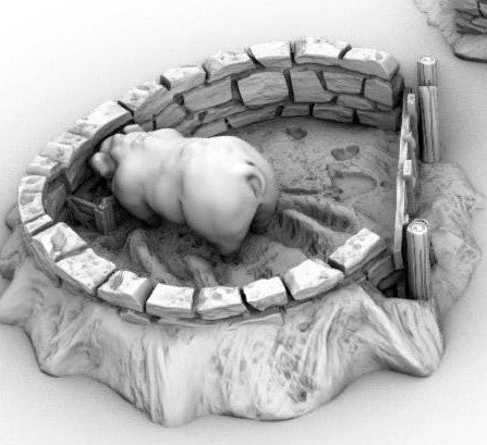 Pig Pens by GameScape3D - 3D Printed Tabletop Terrain, Perfect for Wargames, Board Games, RPGs