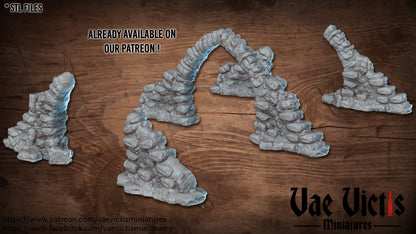 Stone Arch Fantasy Ruins Small  Medieval Stone Arch Tabletop Terrain suitable for Fantasy Wargames and Tabletop RPGs