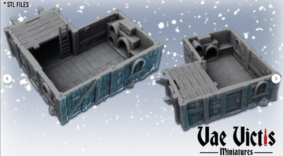 Modular Fantasy Tavern House Medieval Building 28mm Tabletop Terrain 32mm suitable for Fantasy Wargames and Tabletop RPGs