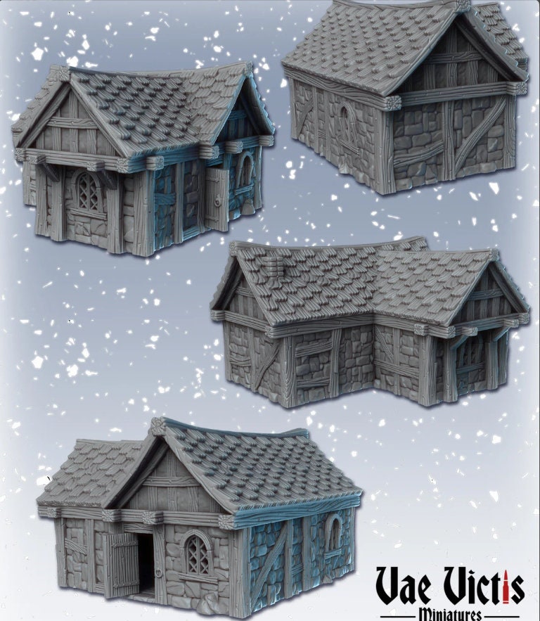 Modular Fantasy Tavern House Medieval Building 28mm Tabletop Terrain 32mm suitable for Fantasy Wargames and Tabletop RPGs