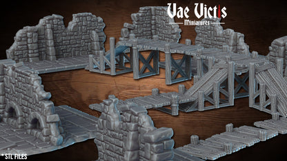 Modular Fantasy Dungeon Terrain 28mm Tabletop Thieves Den 32mm Ruins Terrain suitable for Fantasy Wargames and Tabletop RPGs