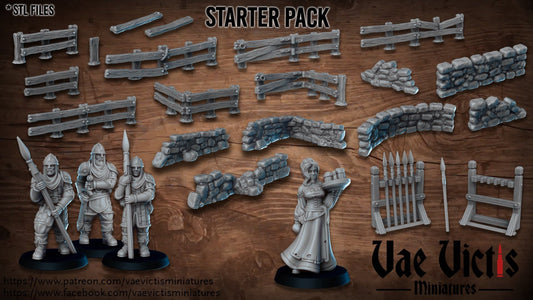 Fantasy fence and wall pack Medieval Scenery set 28mm fence and wall Terrain 32mm Terrain suitable for Fantasy Wargames and Tabletop RPGs