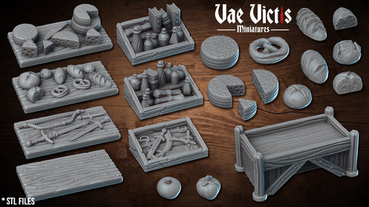 Farm Scenery Tabletop RPG Set, Fantasy Wargaming Terrain