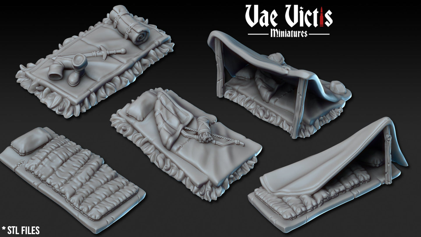 Explorer's Base Camp Terrain Fantasy set, Detailed Tabletop Scenery  for Fantasy tabletop Wargames.