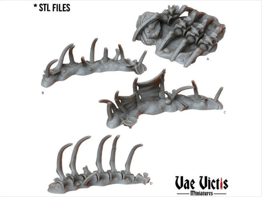 Boneyards Gigantic Dragon Bones Terrain Fantasy set, Tabletop Scenery  for RPGs & Wargaming, for Fantasy Wargames and Tabletop RPGs