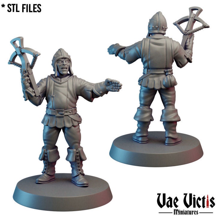 Village Watchmen Warband , Assembled Village Guard  Fantasy Miniatures by Vae Victis, perfect for Fantasy Wargames and Tabletop RPGs