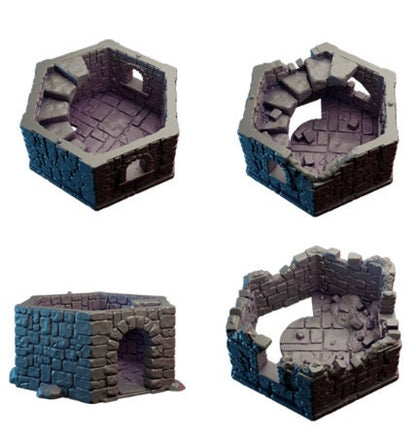 Modular Fantasy Tower Stone Medieval Building 28mm Tabletop Terrain 32mm Terrain suitable for Fantasy Wargames and Tabletop RPGs