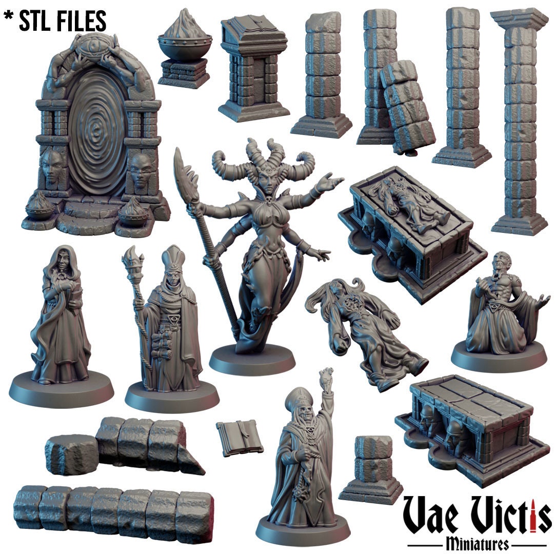 Fantasy Cultist Terrain set, 28mm Tabletop Terrain 32mm Terrain suitable for Fantasy Wargames and Tabletop RPGs etc. by Vae Victis