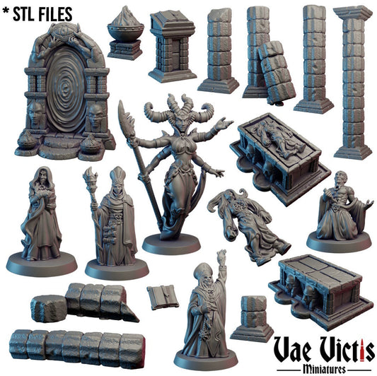 Fantasy Cultist Terrain set, 28mm Tabletop Terrain 32mm Terrain suitable for Fantasy Wargames and Tabletop RPGs etc. by Vae Victis