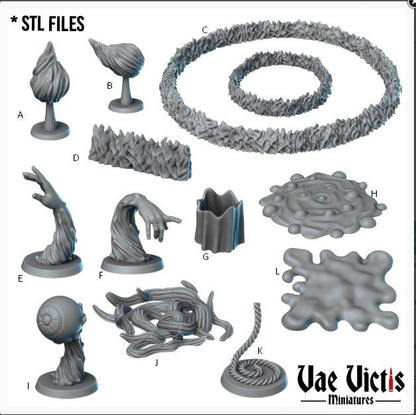 Fantasy Magic and Spell Set 28mm Tabletop Terrain, Tabletop Spells, 32mm Terrain suitable for Fantasy Wargames and Tabletop RPGs