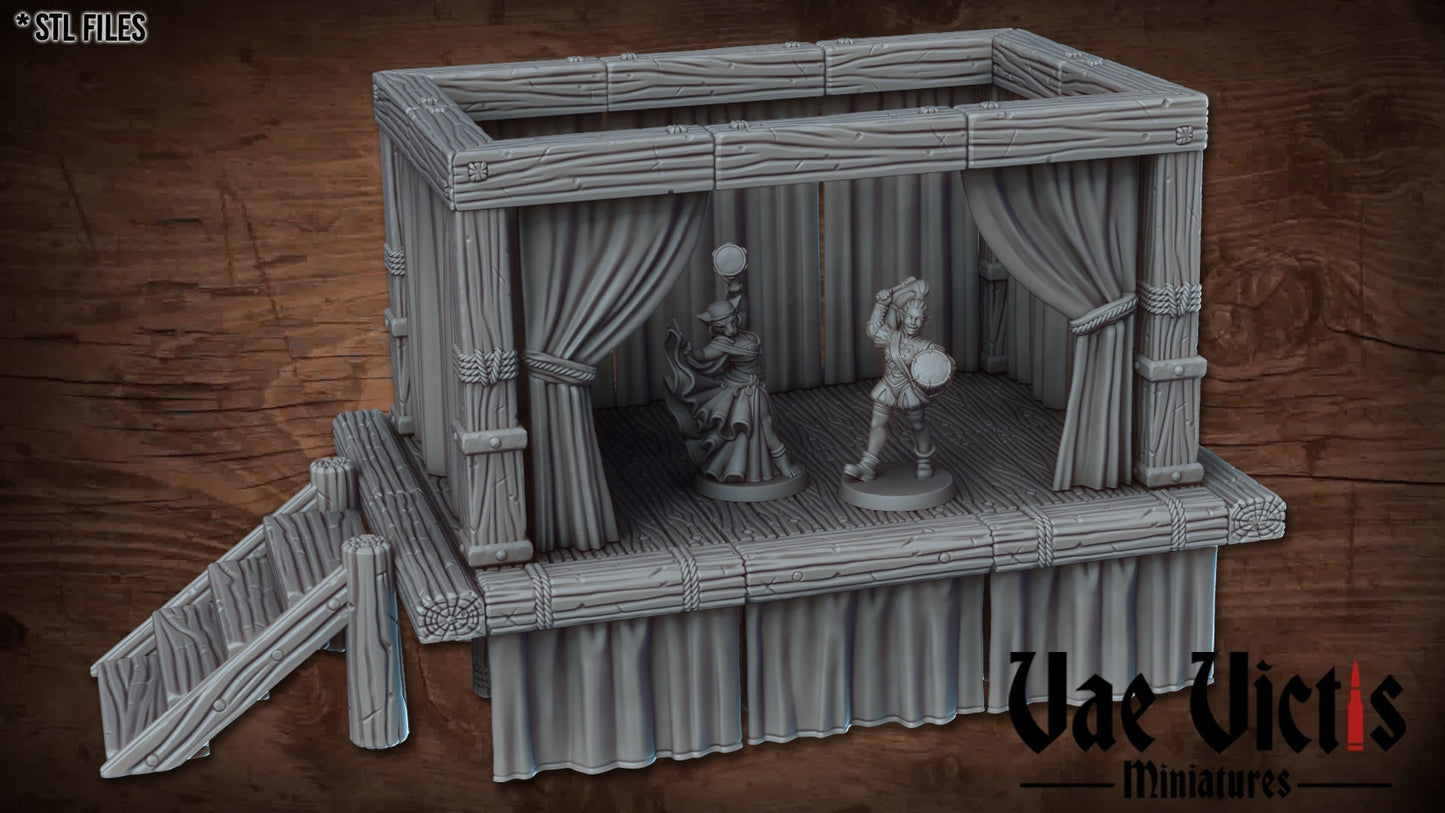 Fantasy Stage and Travel Cart Medieval Building 28mm Tabletop Terrain 32mm Terrain suitable for Fantasy Wargames and Tabletop RPGs