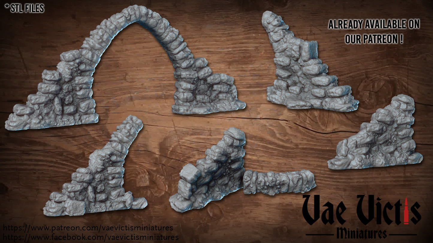 Stone Arch Fantasy Ruins Small  Medieval Stone Arch Tabletop Terrain suitable for Fantasy Wargames and Tabletop RPGs