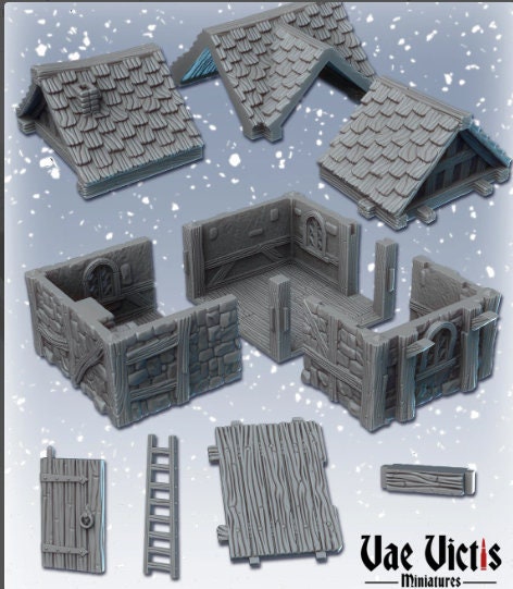 Modular Fantasy Tavern House Medieval Building 28mm Tabletop Terrain 32mm suitable for Fantasy Wargames and Tabletop RPGs