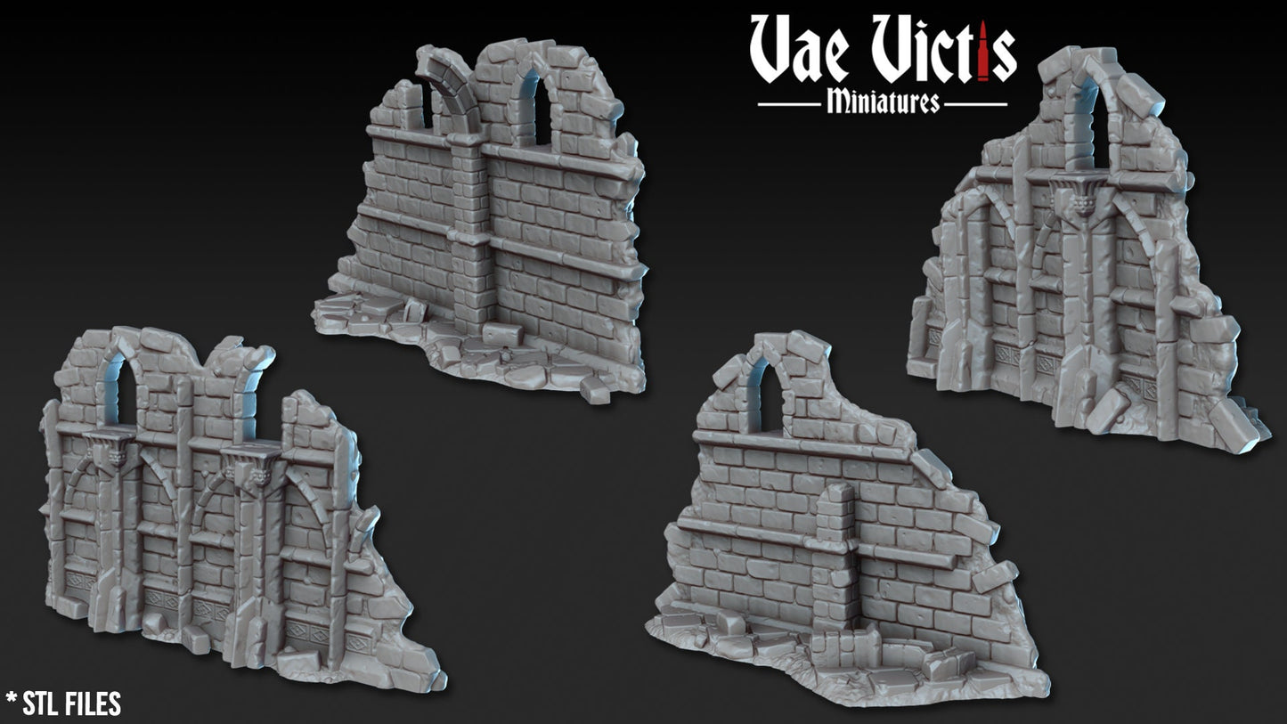 Modular Fantasy Church Ruins Terrain 28mm Tabletop Holy Shrine 32mm Ruins Terrain suitable for Fantasy Wargames and Tabletop RPGs