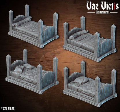 Fantasy Orphanage Scenery and Terrain set, Tabletop Plague victim Scenery  for Fantasy Wargames and Tabletop RPGs