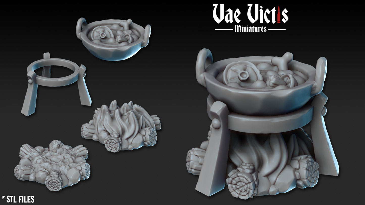 Explorer's Base Camp Terrain Fantasy set, Detailed Tabletop Scenery  for Fantasy tabletop Wargames.