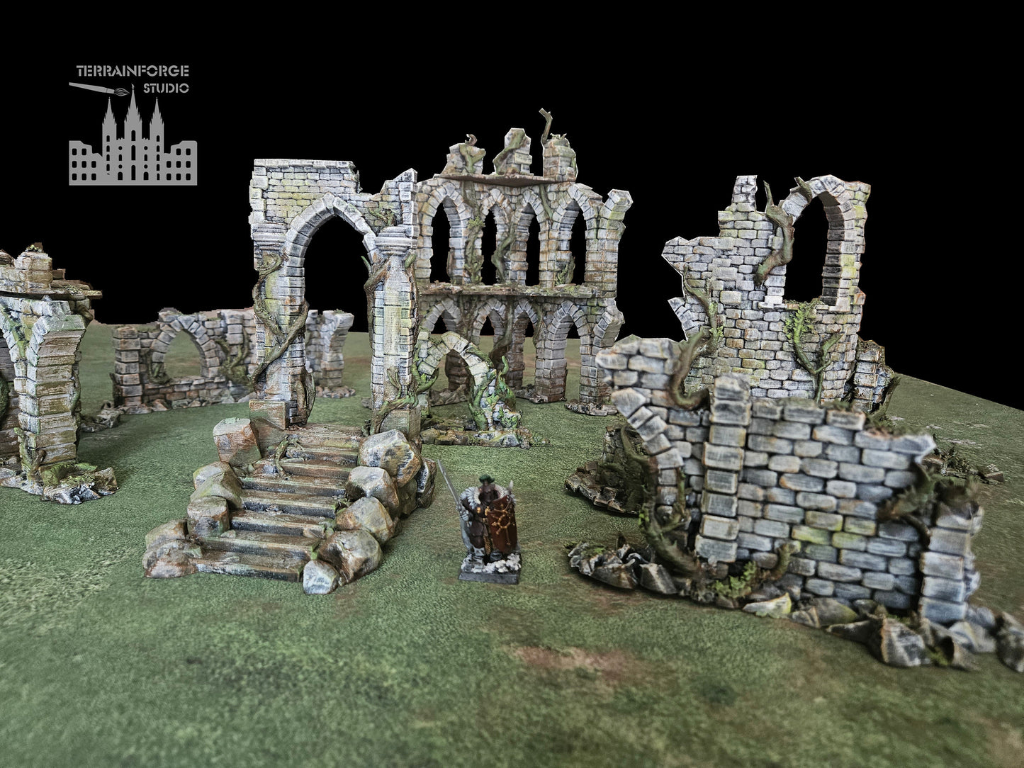 Pro Painted Modular Wargaming Overgrown Ruins Terrain for Fantasy Wargames