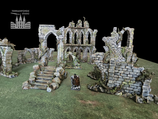 Pro Painted Modular Wargaming Overgrown Ruins Terrain for Fantasy Wargames