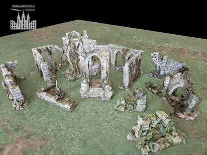 Pro Painted Modular Wargaming Overgrown Ruins Terrain for Fantasy Wargames