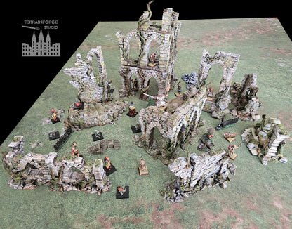 Pro Painted Modular Wargaming Overgrown Ruins Terrain for Fantasy Wargames