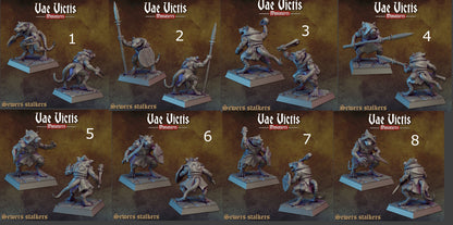 Ratkin Warband, Field Surgeon. Drummer, Noble Fighter,  Fantasy Miniatures by Vae Victis, perfect for Fantasy Wargames and Tabletop RPGs