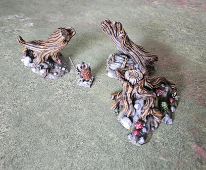 Pro Painted Woodland Terrain Fallen Trees Scatter Fantasy set, Tabletop Scenery  for most Fantasy Wargames and Tabletop RPGs