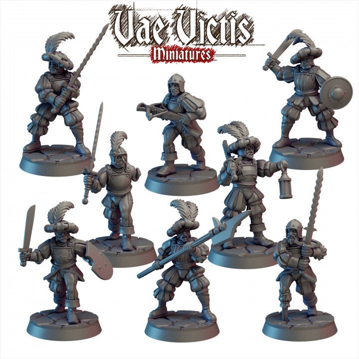 Modular Landsknecht Miniatures, Bits and Weapon Conversions Fantasy by Vae Victis, perfect for Fantasy Wargames and Tabletop RPGs.