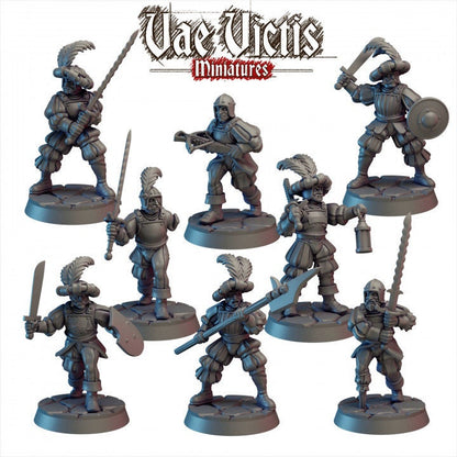 Modular Landsknecht Miniatures, Bits and Weapon Conversions Fantasy by Vae Victis, perfect for Fantasy Wargames and Tabletop RPGs.