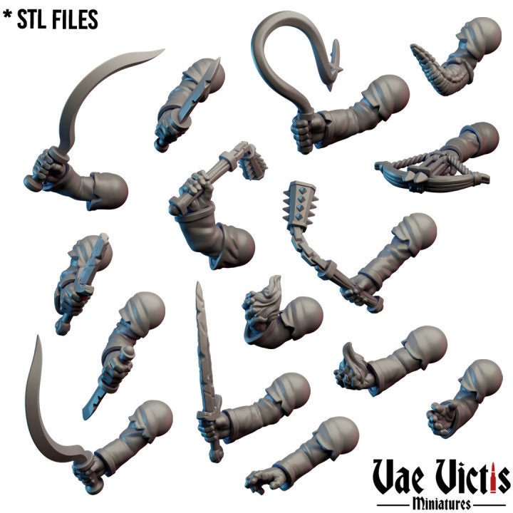 Modular Cultist Miniatures, Bits and Weapon Conversions Fantasy by Vae Victis, perfect for Fantasy Wargames and Tabletop RPGs