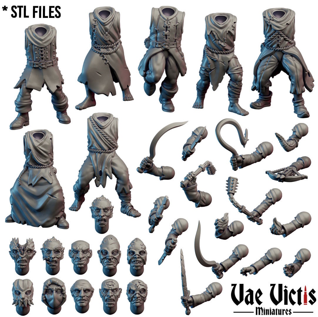 Modular Cultist Miniatures, Bits and Weapon Conversions Fantasy by Vae Victis, perfect for Fantasy Wargames and Tabletop RPGs