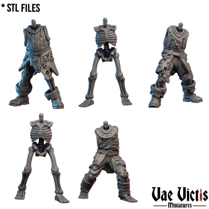 Modular Skeleton Undead Miniatures, Bits and Weapon Conversions Fantasy by Vae Victis, perfect for Fantasy Wargames and Tabletop RPGs