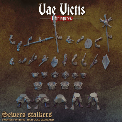 Modular Skaven Ratkin Warband,  Ratkin Fantasy Miniatures by Vae Victis, perfect for Fantasy Wargames and Tabletop RPGs