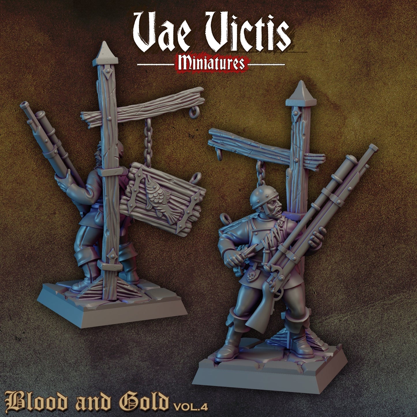 Modular Mercenary Handgunner Miniatures, Bits and Weapon Conversions Fantasy by Vae Victis, perfect for Fantasy tabletop Wargames