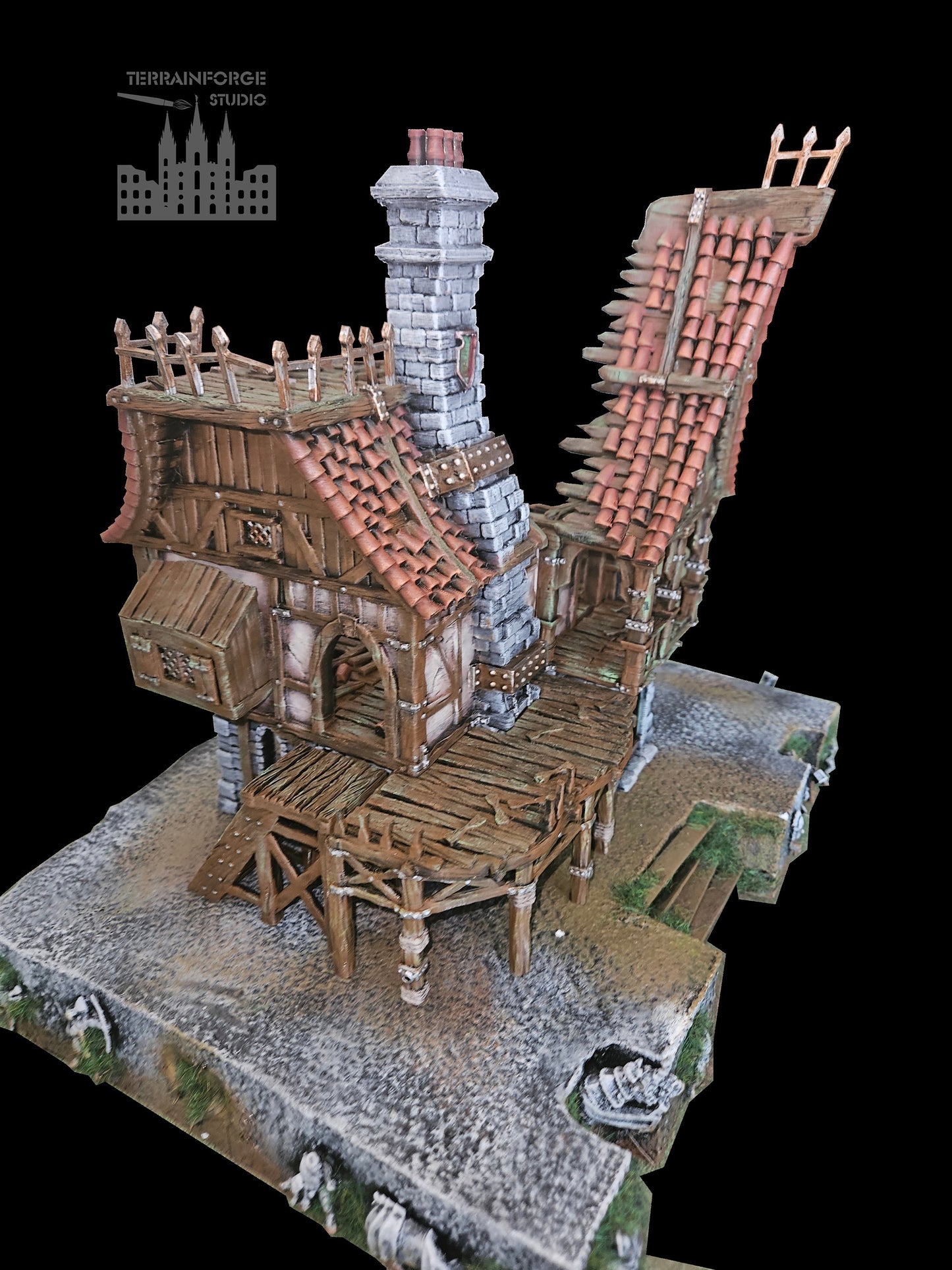 Pro Painted Hexengarde Von Ulfmann Manor Ruin Terrain for Fantasy Wargames, Modular Wargaming Terrain