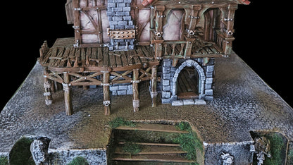 Pro Painted Hexengarde Von Ulfmann Manor Ruin Terrain for Fantasy Wargames, Modular Wargaming Terrain