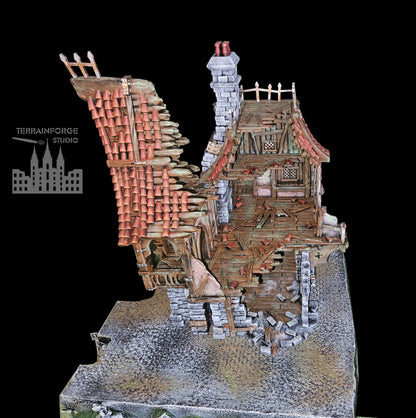 Pro Painted Hexengarde Von Ulfmann Manor Ruin Terrain for Fantasy Wargames, Modular Wargaming Terrain