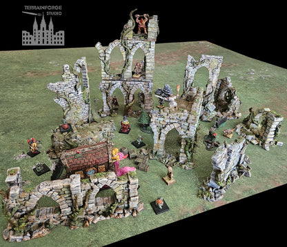 Pro Painted Modular Wargaming Overgrown Ruins Terrain for Fantasy Wargames