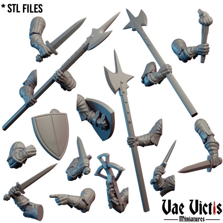 Modular Village Guard Miniatures, Bits and Weapon Conversions Fantasy by Vae Victis, perfect for Fantasy Wargames and Tabletop RPGs