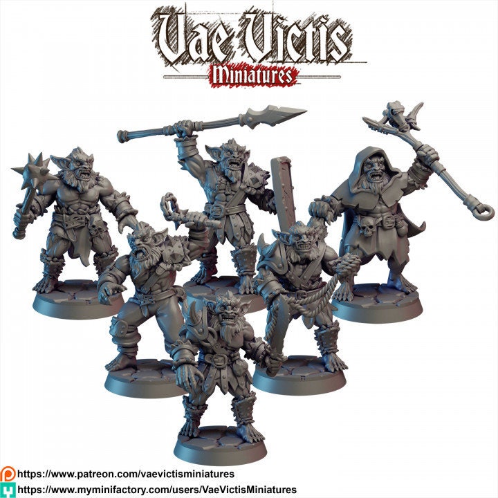 Modular Bugbear Warriors, Bits and Weapon Conversions Fantasy by Vae Victis, perfect for Fantasy Wargames and Tabletop RPGs
