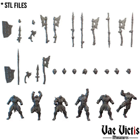 Modular Orc Warriors, Bits and Weapon Conversions Fantasy by Vae Victis, perfect for Fantasy Wargames and Tabletop RPGs